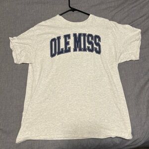 Gray Ole Miss Short Sleeve Tee